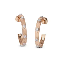 Buccellati MACRI CLASSICA EARRINGS IN PINK AND WHITE GOLD WITH DIAMONDS
