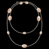 Buccellati MACRI CLASSICA PINK AND WHITE GOLD NECKLACE WITH ROUND DIAMONDS
