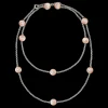Buccellati MACRI CLASSICA PINK AND WHITE GOLD RIGATO NECKLACE WITH DIAMONDS