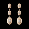 Buccellati MACRI CLASSICA PINK AND WHITE GOLD PENDANT EARRINGS WITH DIAMONDS