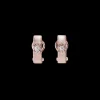 Buccellati MACRI CLASSICA PINK AND WHITE GOLD WAVY SURFACE EARRINGS WITH DIAMONDS