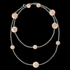 Buccellati MACRI CLASSICA PINK AND WHITE GOLD SET NECKLACE WITH DIAMONDS