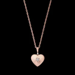 Buccellati MACRI CLASSICA PINK AND WHITE GOLD HEART PENDANT WITH DIAMONDS