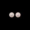 Buccellati MACRI CLASSICA PINK AND WHITE GOLD BUTTON EARRINGS WITH DIAMONDS