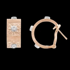 Buccellati MACRI CLASSICA PINK AND WHITE GOLD SET EARRINGS WITH DIAMONDS