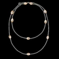 Buccellati MACRI CLASSICA PINK AND WHITE GOLD NECKLACE WITH DIAMONDS