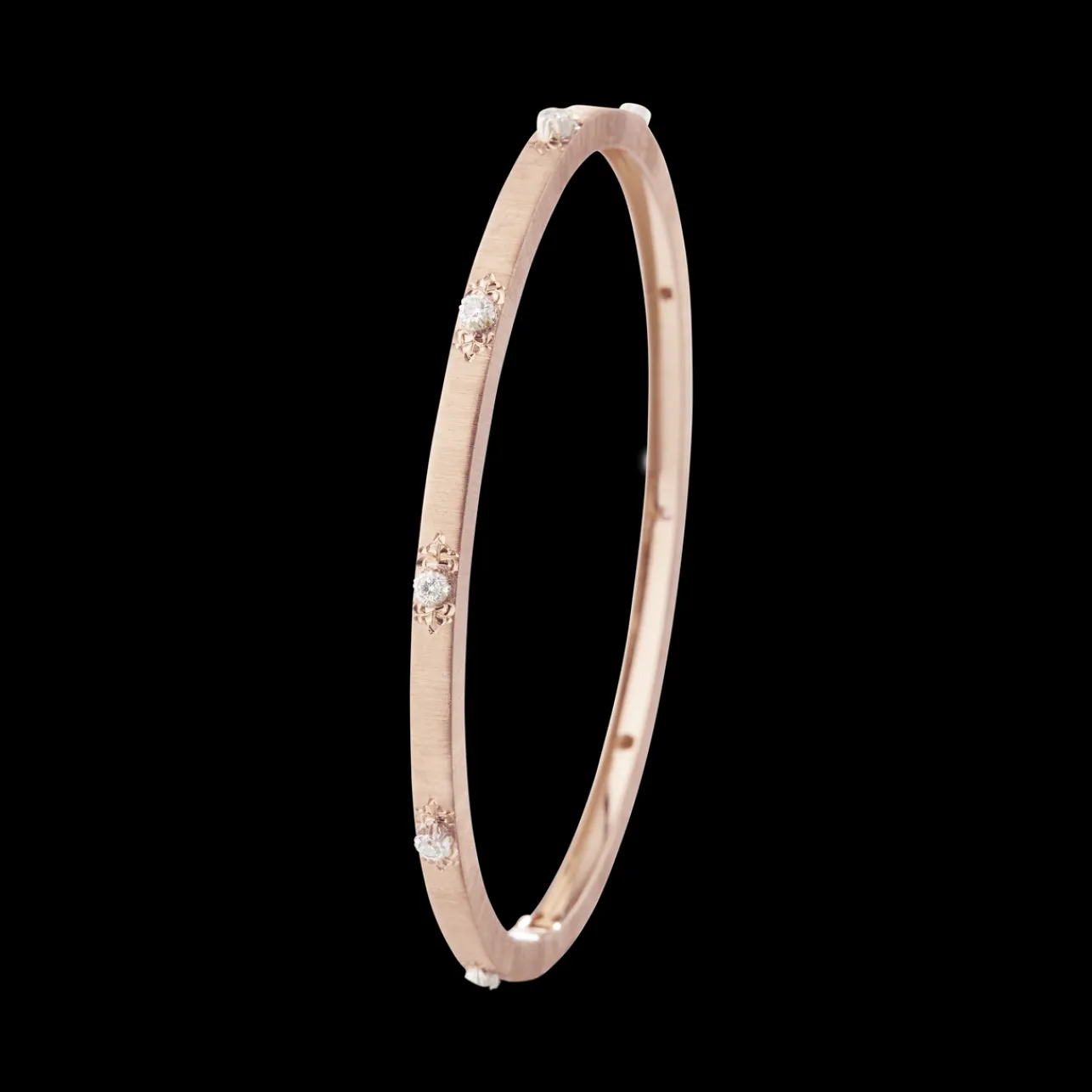 Buccellati MACRI CLASSICA PINK AND WHITE GOLD BANDED BRACELET WITH DIAMONDS