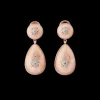Buccellati MACRI CLASSICA PINK AND WHITE GOLD EARRINGS WITH DIAMONDS