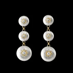 Buccellati MACRI CLASSICA WHITE AND YELLOW GOLD EARRINGS WITH DIAMONDS