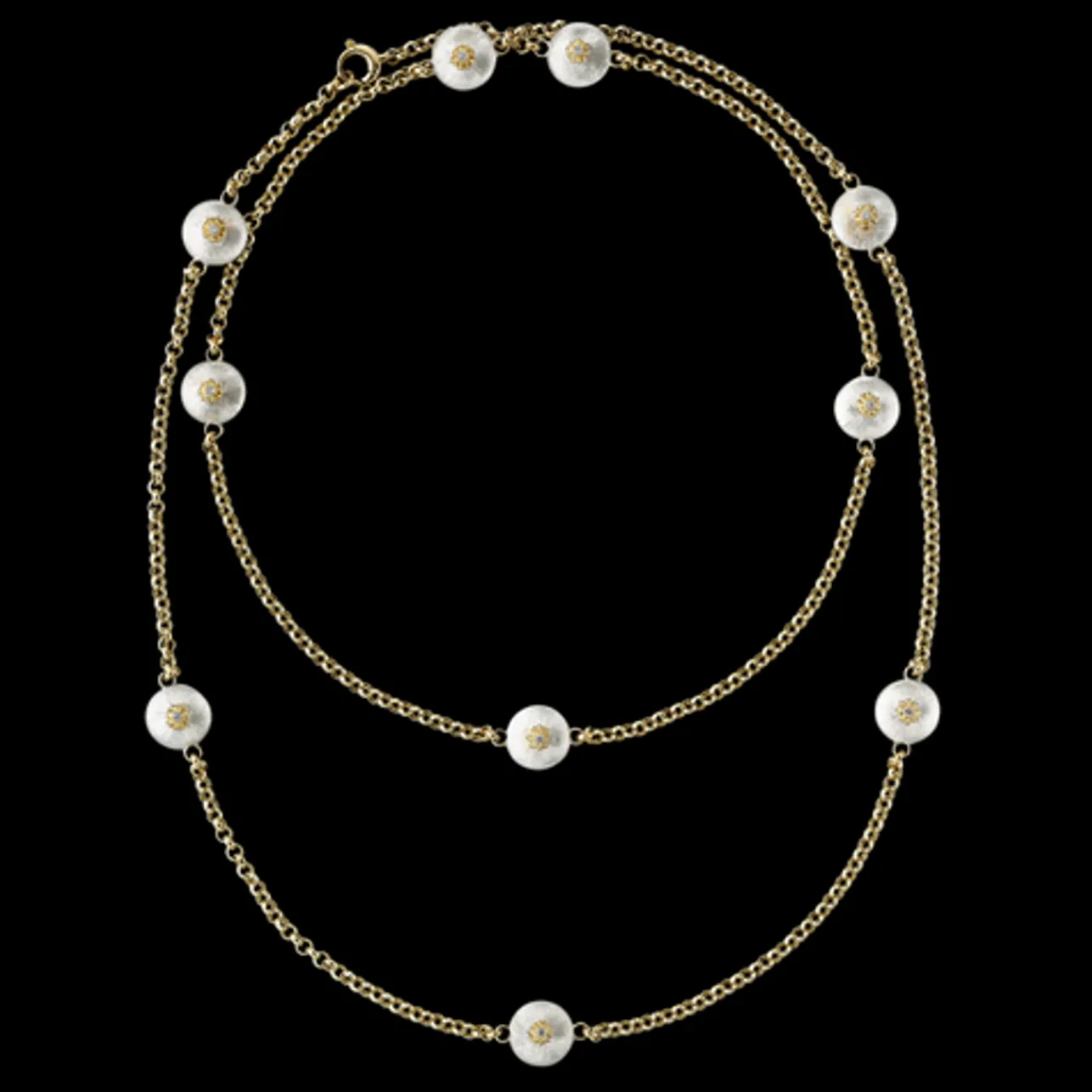 Buccellati MACRI CLASSICA WHITE AND YELLOW GOLD NECKLACE WITH DIAMONDS