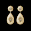 Buccellati MACRI CLASSICA YELLOW AND WHITE GOLD RIGATO EARRINGS WITH DIAMONDS
