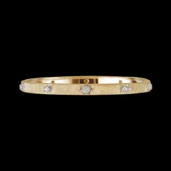 Buccellati MACRI CLASSICA YELLOW AND WHITE GOLD RIGATO BRACELET WITH DIAMONDS