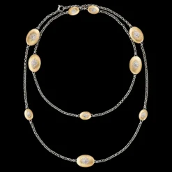 Buccellati MACRI CLASSICA YELLOW AND WHITE GOLD SET NECKLACE WITH DIAMONDS