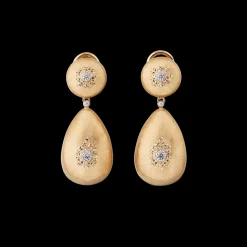 Buccellati MACRI CLASSICA YELLOW AND WHITE GOLD EARRINGS WITH DIAMONDS