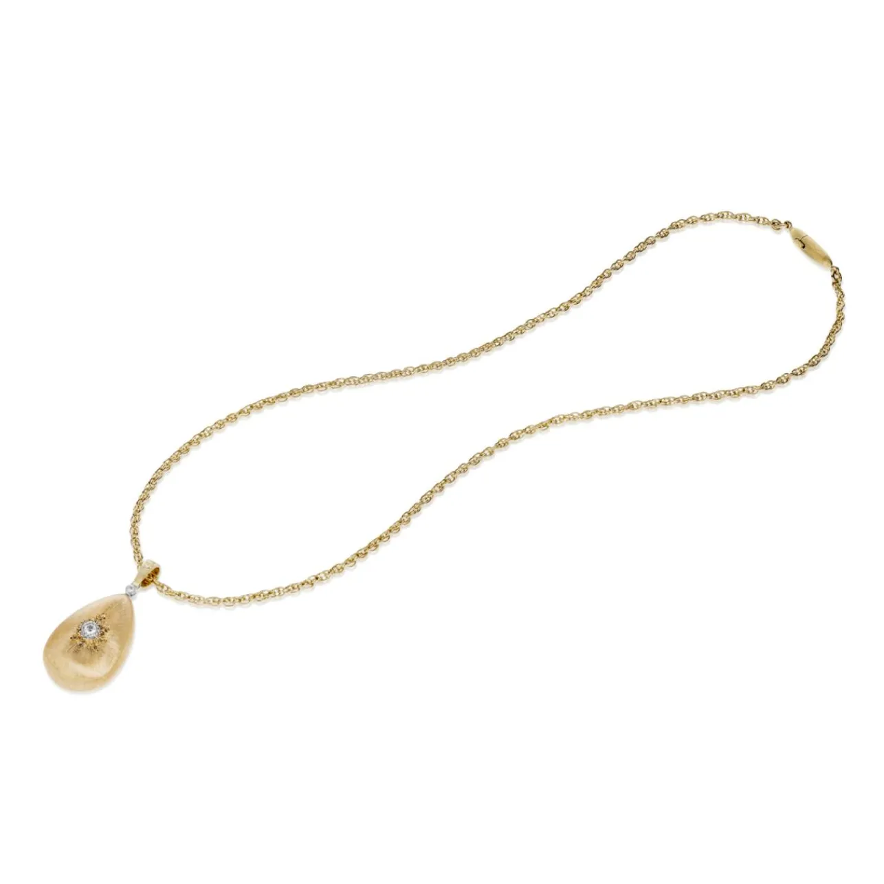 Buccellati MACRI CLASSICA YELLOW AND WHITE GOLD SET PENDANT WITH DIAMONDS