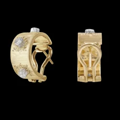 Buccellati MACRI CLASSICA YELLOW AND WHITE GOLD SET EARRINGS WITH DIAMONDS