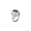 Buccellati MACRI COLOR WHITE AND YELLOW GOLD SET RING WITH AMETYST
