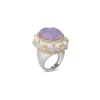 Buccellati MACRI COLOR WHITE AND YELLOW GOLD RING WITH JADE