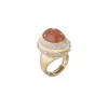 Buccellati MACRI COLOR YELLOW AND WHITE GOLD SET RING WITH MOONSTONE