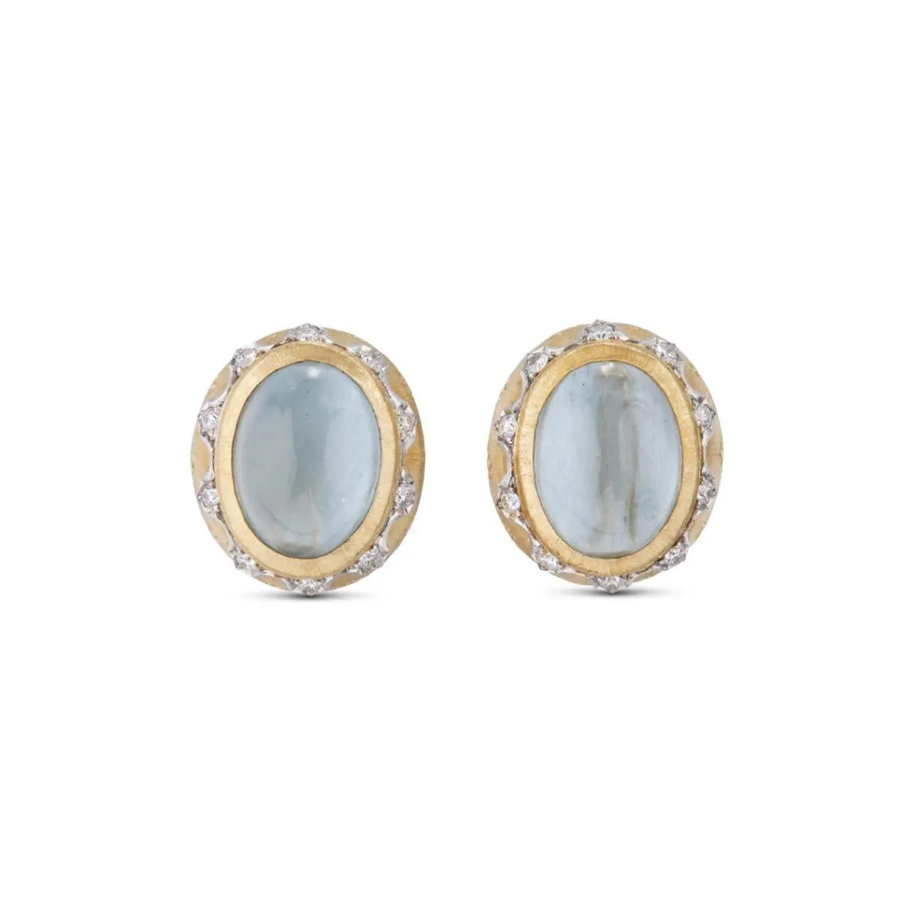 Buccellati MACRI COLOR YELLOW AND WHITE GOLD EARRINGS WITH AQUAMARINE