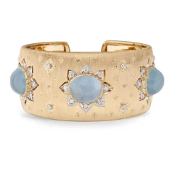 Buccellati MACRI COLOR YELLOW AND WHITE GOLD BRACELET WITH ACQUAMARINE