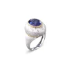 Buccellati MACRI COLOR YELLOW AND WHITE GOLD RING WITH TANZANITE