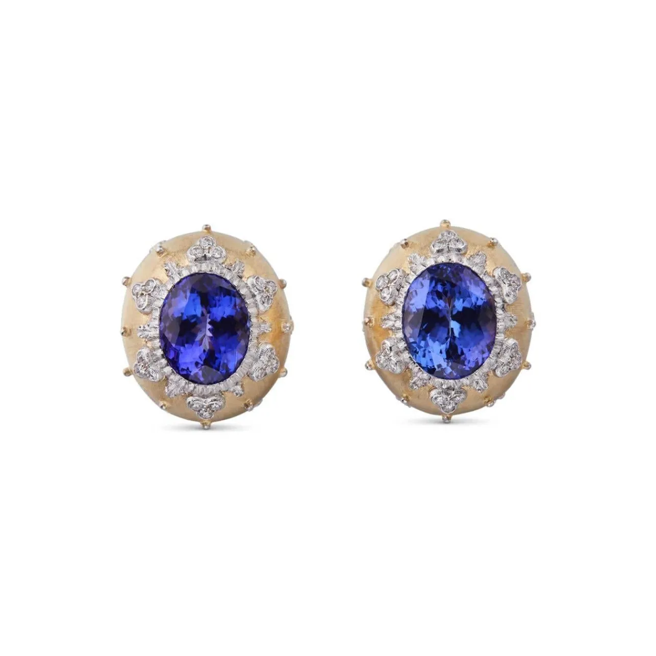 Buccellati MACRI COLOR YELLOW AND WHITE GOLD EARRINGS WITH TANZANITE
