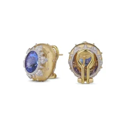 Buccellati MACRI COLOR YELLOW AND WHITE GOLD EARRINGS WITH TANZANITE