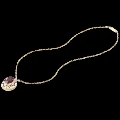 Buccellati MACRI COLOR YELLOW AND WHITE GOLD PENDANT WITH GARNETS
