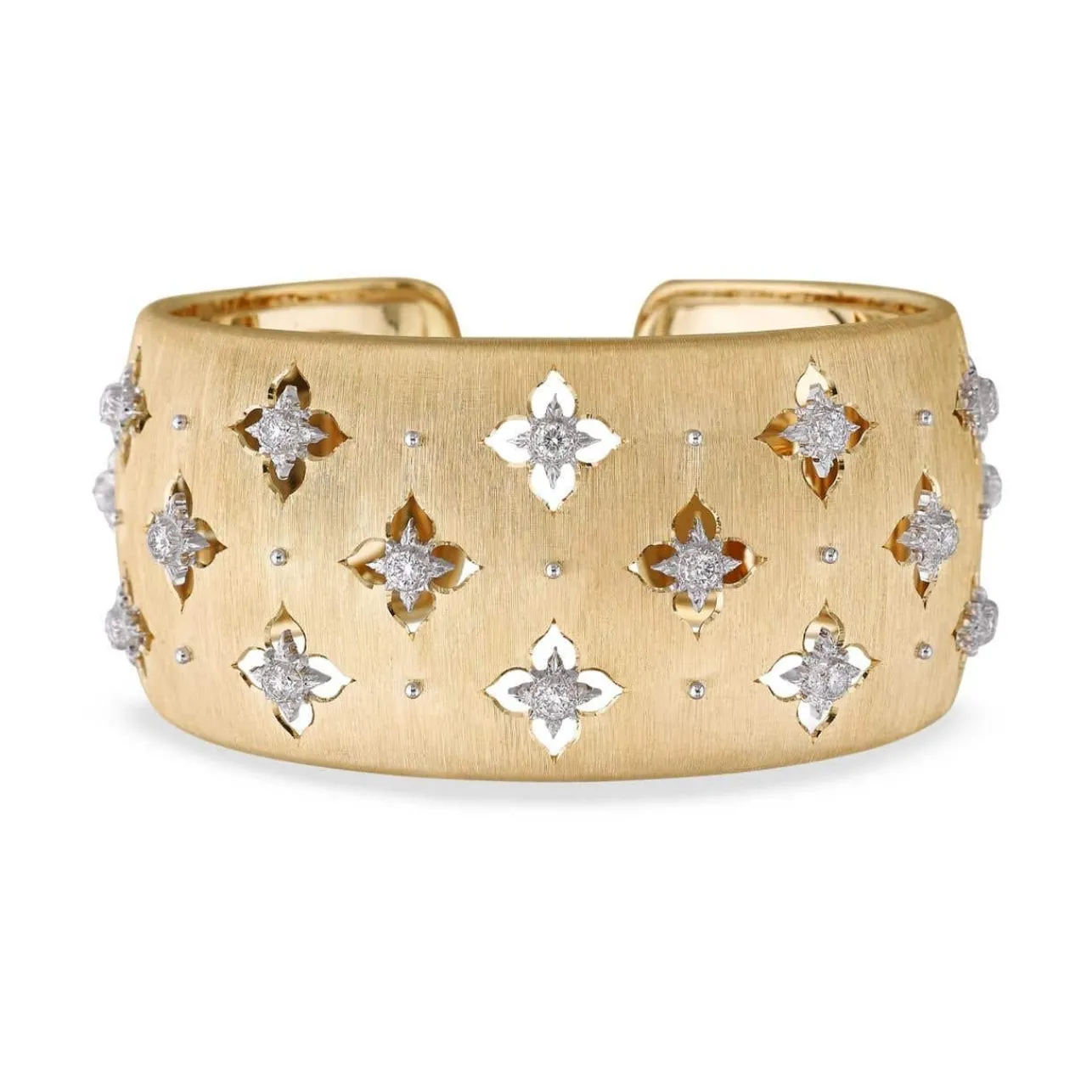 Buccellati MACRI GIGLIO YELLOW AND WHITE GOLD BRACELET WITH DIAMONDS