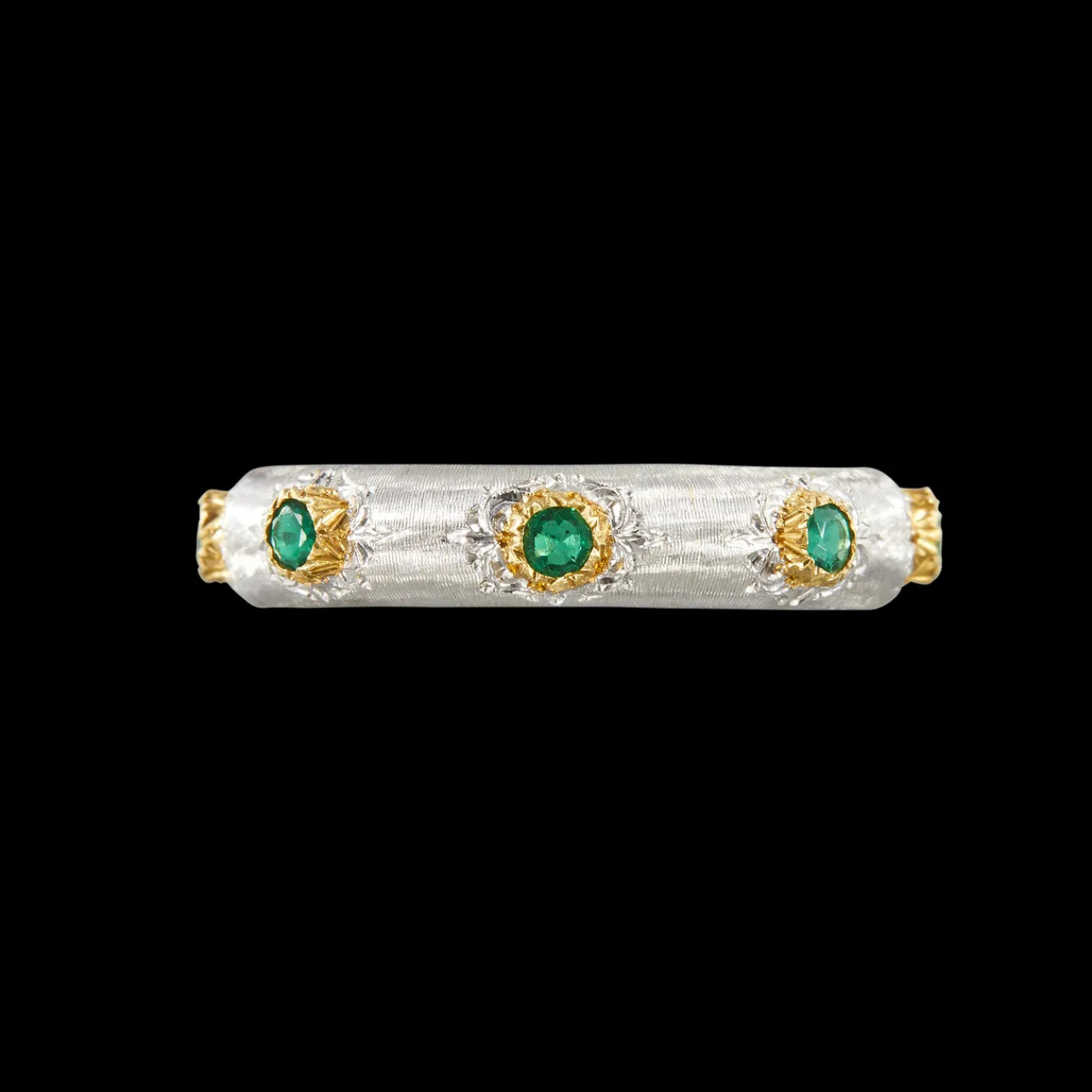 Buccellati MACRI POSITANO ETERNELLE IN WHITE AND YELLOW GOLD WITH EMERALDS