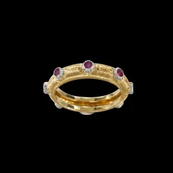Buccellati MACRI POSITANO ETERNELLE IN YELLOW AND WHITE GOLD WITH RUBIES