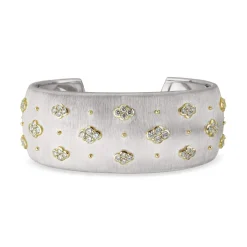 Buccellati MACRI WHITE AND YELLOW GOLD BRACELET WITH DIAMONDS