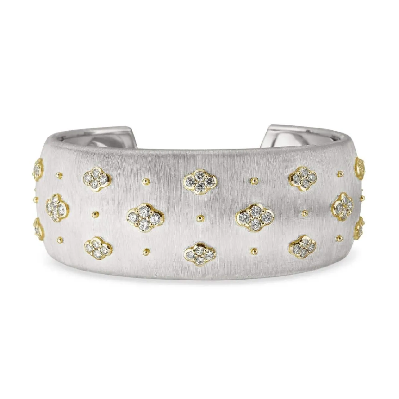 Buccellati MACRI WHITE AND YELLOW GOLD BRACELET WITH DIAMONDS
