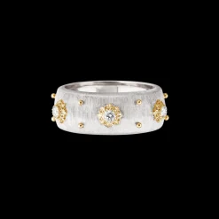 Buccellati MACRI WHITE AND YELLOW GOLD ETERNELLE RING