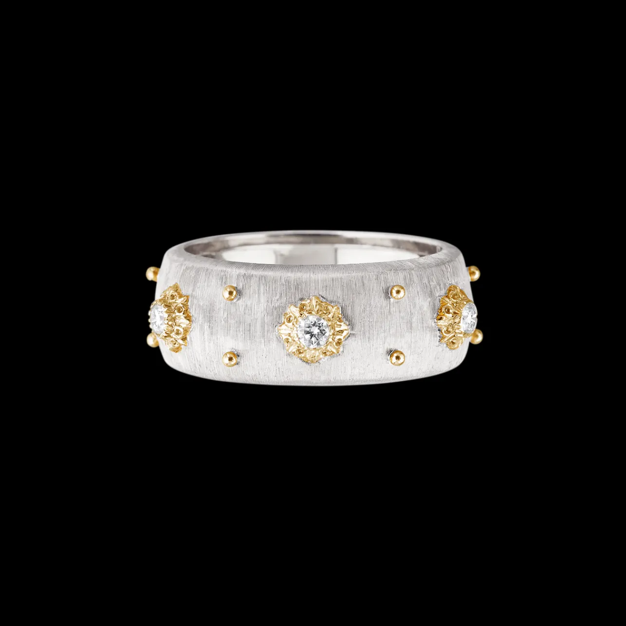 Buccellati MACRI WHITE AND YELLOW GOLD ETERNELLE RING