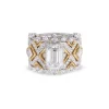 Buccellati MOSAICO WHITE AND YELLOW GOLD RING WITH DIAMONDS