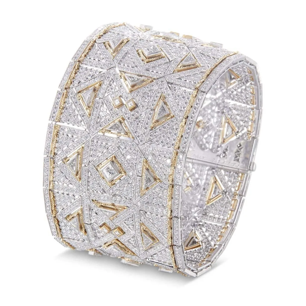 Buccellati MOSAICO WHITE AND YELLOW GOLD BRACELET