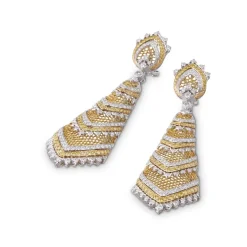 Buccellati MOSAICO WHITE AND YELLOW GOLD EARRINGS WITH DIAMONDS