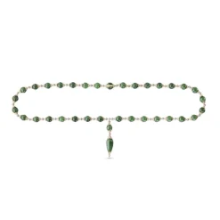 Buccellati OMBELICALI WHITE AND YELLOW GOLD NECKLACE WITH JADE