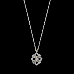 Buccellati OPERA FULL PAVE' WHITE AND YELLOW GOLD PENDANT WITH DIAMONDS