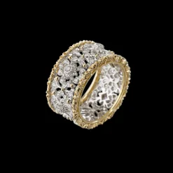 Buccellati OPERA FULL PAVE' WHITE AND YELLOW GOLD ETERNELLE RING