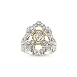 Buccellati OPERA FULL PAVE' WHITE AND YELLOW GOLD RING