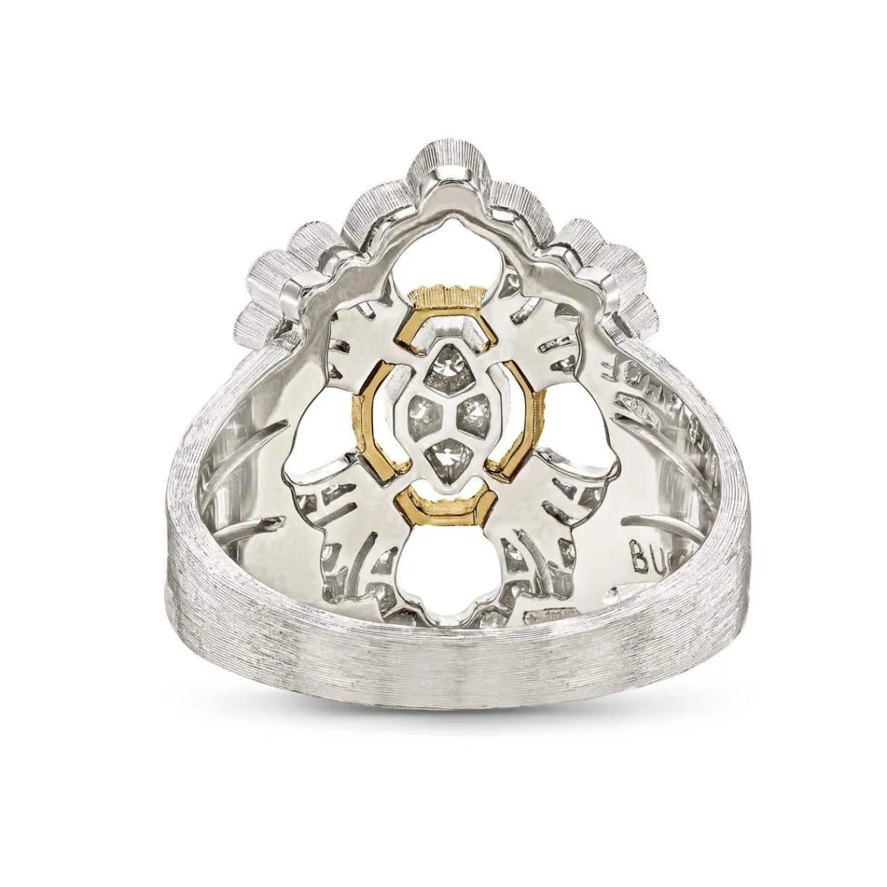 Buccellati OPERA FULL PAVE' WHITE AND YELLOW GOLD RING