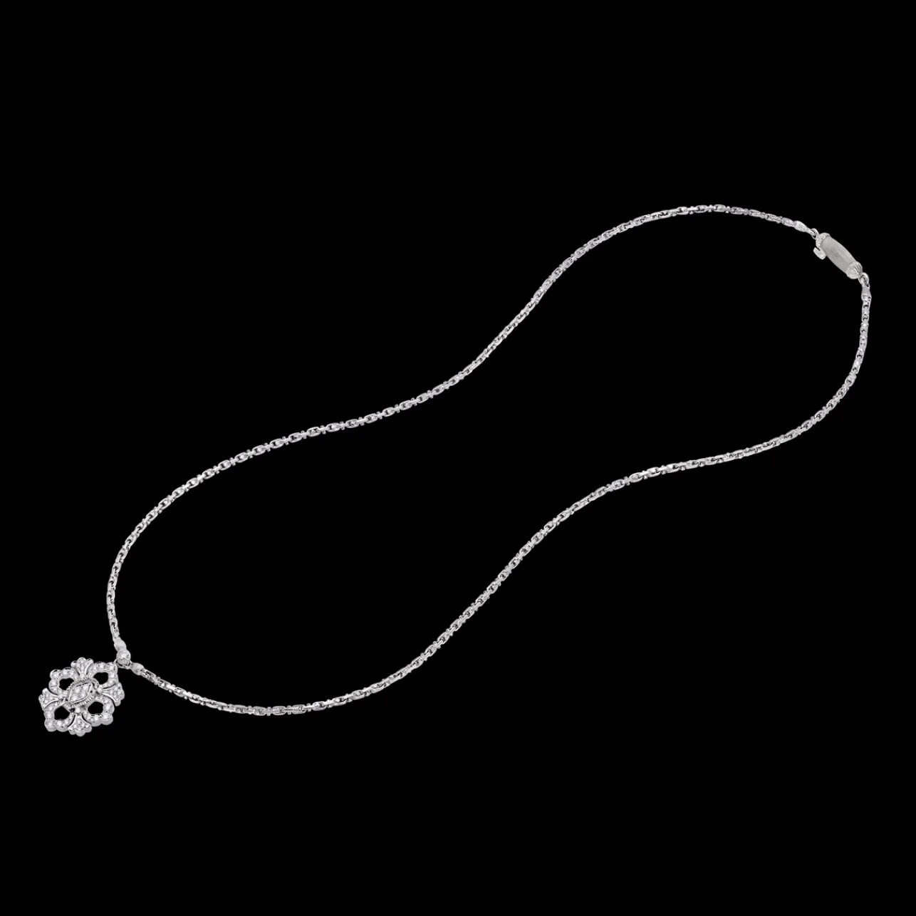 Buccellati OPERA FULL PAVE' WHITE GOLD PENDANT WITH DIAMONDS