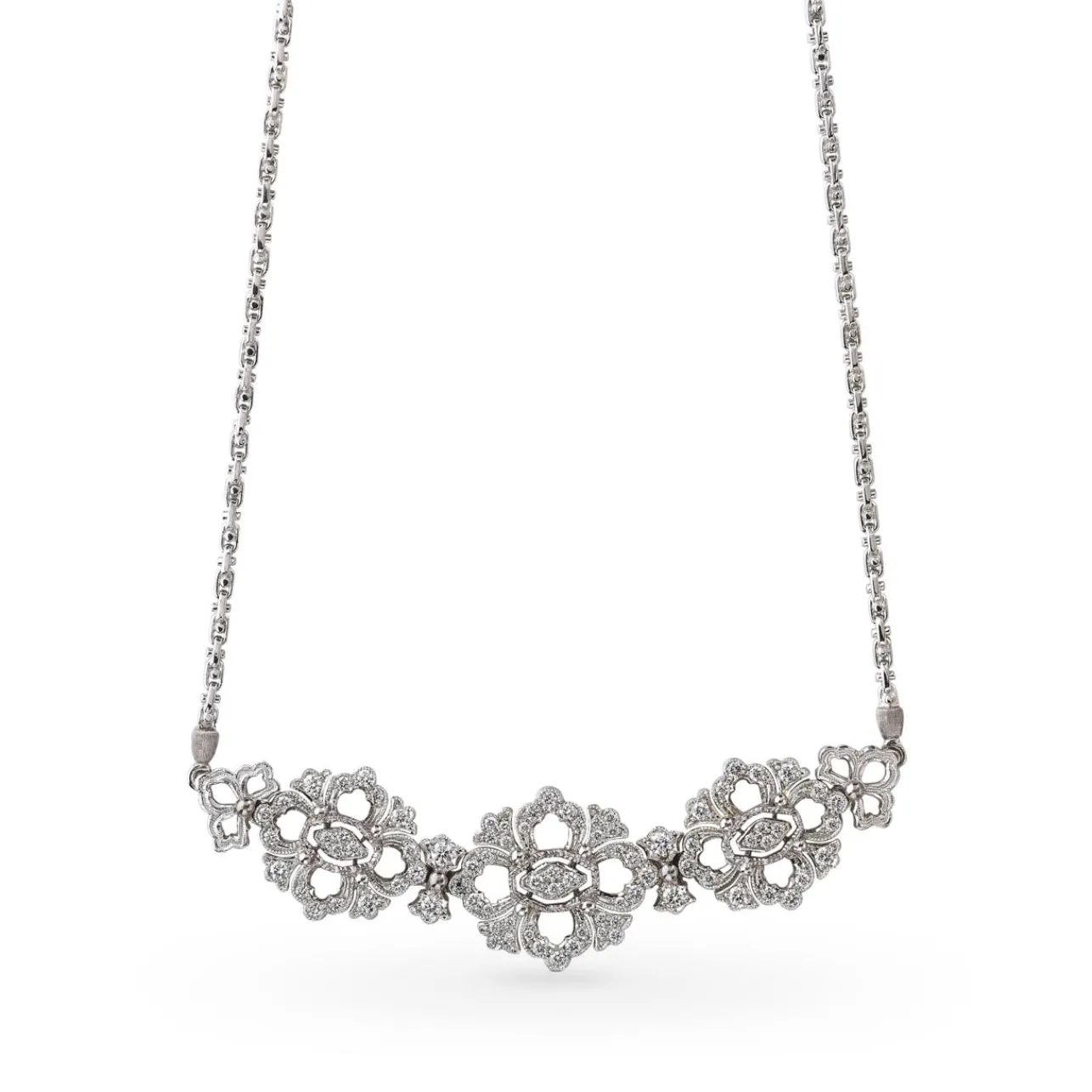 Buccellati OPERA FULL PAVE' WHITE GOLD NECKLACE