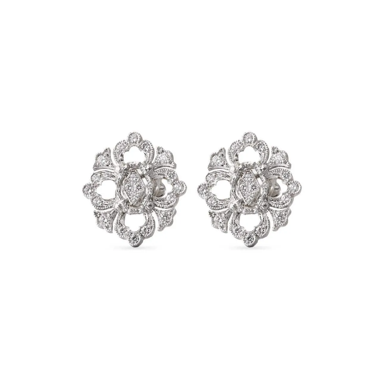 Buccellati OPERA FULL PAVE' WHITE GOLD EARRINGS WITH DIAMONDS