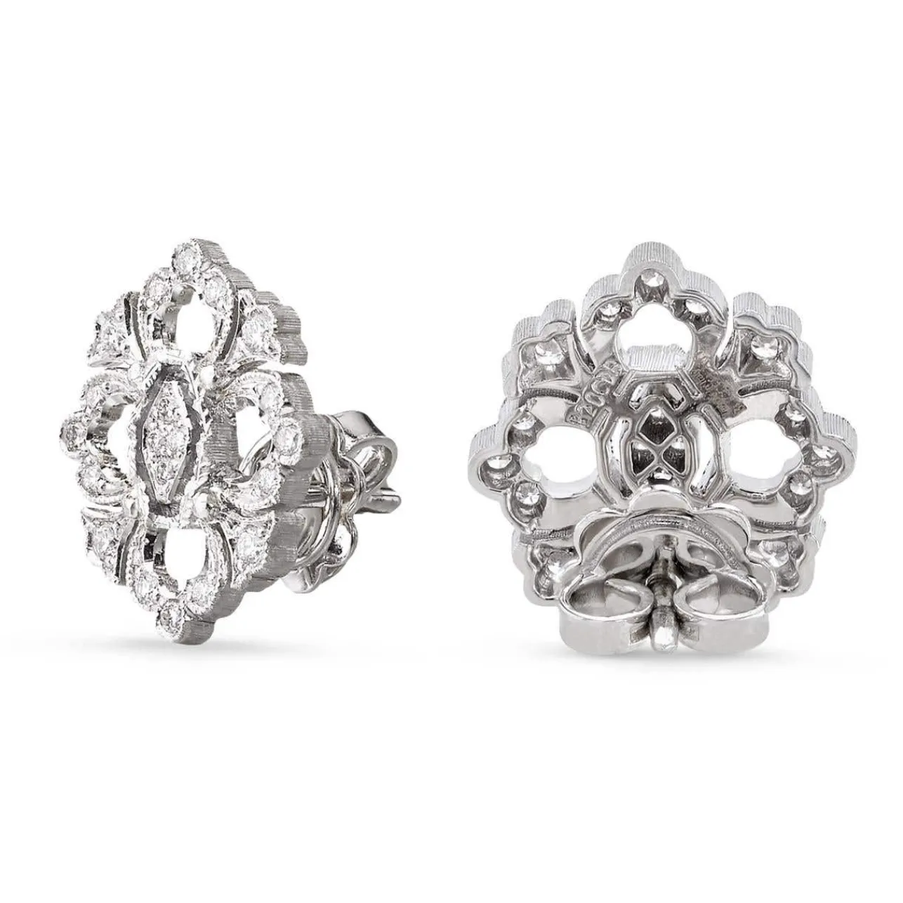 Buccellati OPERA FULL PAVE' WHITE GOLD EARRINGS WITH DIAMONDS