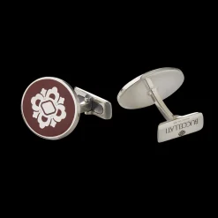 Buccellati OPERA SILVER CUFFLINKS WITH RED ENAMEL