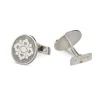 Buccellati OPERA SILVER CUFFLINKS WITH WHITE ENAMEL